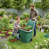 Groene Tuintrolley met Wielen De Max - Groene Tuintrolley met Wielen