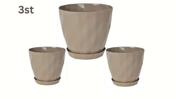 Bloempot De Max - Set van 3 Stuks - Taupe
