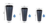 Bloempot De Max - Set van 3 Stuks - Antraciet - 80cm