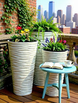 Bloempot De Max - Set van 3 Stuks - Antraciet - 80cm