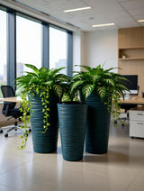 Bloempot De Max - Set van 3 Stuks - Antraciet - 80cm