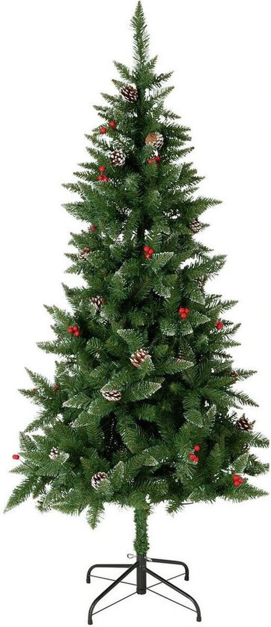 Kunstkerstboom Berry en cone - Groen - 180cm