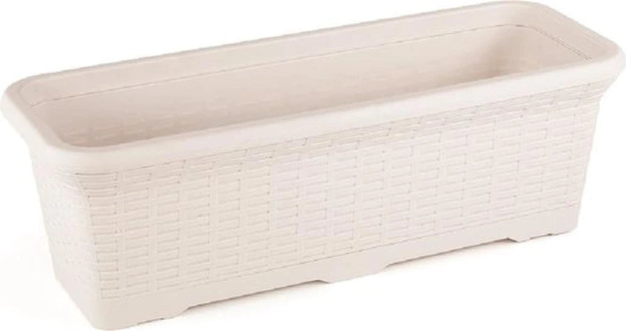 Plantenbak Serinova - Set van 2 Stuks - Kunststof - Wit - 54x20x18m