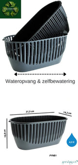 Plantenbak Serinova - Set van 2 Stuks - Antraciet - 32cm