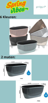 Plantenbak Serinova - Set van 2 Stuks - Antraciet - 32cm