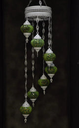 Hanglamp Halay - Oosterse - Glas - Wit - 7 Bollen