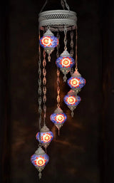 Hanglamp Halay - Oosterse - Glas - Wit - 7 Bollen