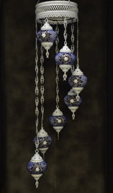 Hanglamp Halay - Oosterse - Glas - Wit - 7 Bollen