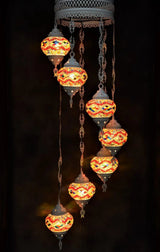 Hanglamp Halay - Oosterse - Glas - Wit - 7 Bollen