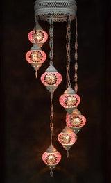 Hanglamp Halay - Oosterse - Glas - Wit - 7 Bollen