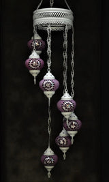 Hanglamp Halay - Oosterse - Glas - Wit - 7 Bollen