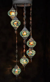 Hanglamp Halay - Oosterse - Glas - Wit - 7 Bollen