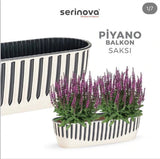 Plantenbak Serinova - Set van 2 Stuks - Antraciet - 51x15cm - 8L