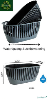 Plantenbak Serinova - Set van 2 Stuks - Antraciet - 51x15cm - 8L