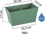 Plantenbak Serinova - Set van 2 Stuks - Antraciet - 52x17cm