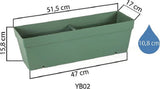 Plantenbak Serinova - Set van 2 Stuks - Antraciet - 52x17cm