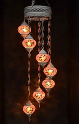 Hanglamp Halay - Oosterse - Glas - Wit - 7 Bollen