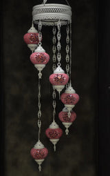Hanglamp Halay - Oosterse - Glas - Wit - 7 Bollen