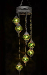 Hanglamp Halay - Oosterse - Glas - Wit - 7 Bollen