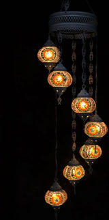 Hanglamp Halay - Oosterse - Glas - Wit - 7 Bollen