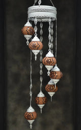 Hanglamp Halay - Oosterse - Glas - Wit - 7 Bollen
