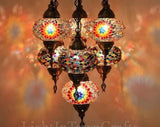 Hanglamp Halay - Oosterse - Glas - Wit - 7 Bollen