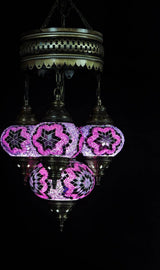 Hanglamp Merkloos - Turkse - Mozaiek - Roze - 4 Bollen