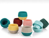 Bloempot Serinova - Set van 6 Stuks - Antraciet - 6,5cm