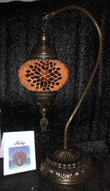 Tafellamp Halay - Turkse - Glas - Bruin - 45cm