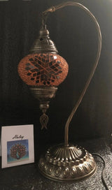 Tafellamp Halay - Turkse - Glas - Bruin - 45cm