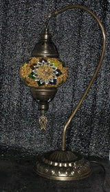Tafellamp Halay - Turkse - Glas - Bruin - 45cm