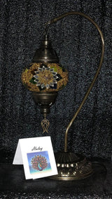 Tafellamp Halay - Turkse - Glas - Bruin - 45cm
