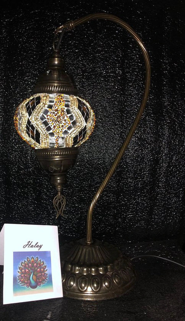 Tafellamp Halay - Turkse - Glas - Bruin - 45cm