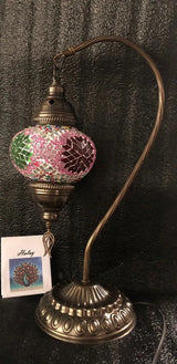 Tafellamp Halay - Turkse - Glas - Bruin - 45cm