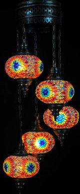 Hanglamp Merkloos - Turkse - Glas - 5 Bollen