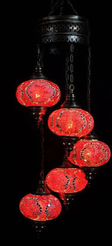 Hanglamp Merkloos - Turkse - Glas - 5 Bollen