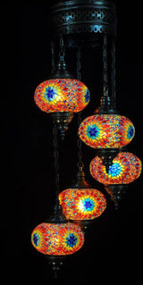 Hanglamp Merkloos - Turkse - Glas - 5 Bollen