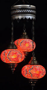 Hanglamp Merkloos - Turkse - Mozaïek - Rood - 3 Bollen