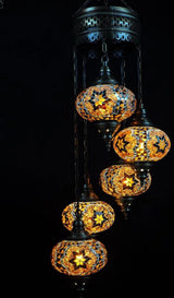Hanglamp Merkloos - Turkse - Glas - 5 Bollen