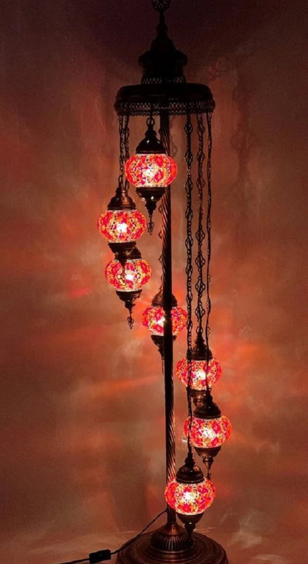 Staande Lamp Merkloos - Turkse - Rood - 7 Bollen