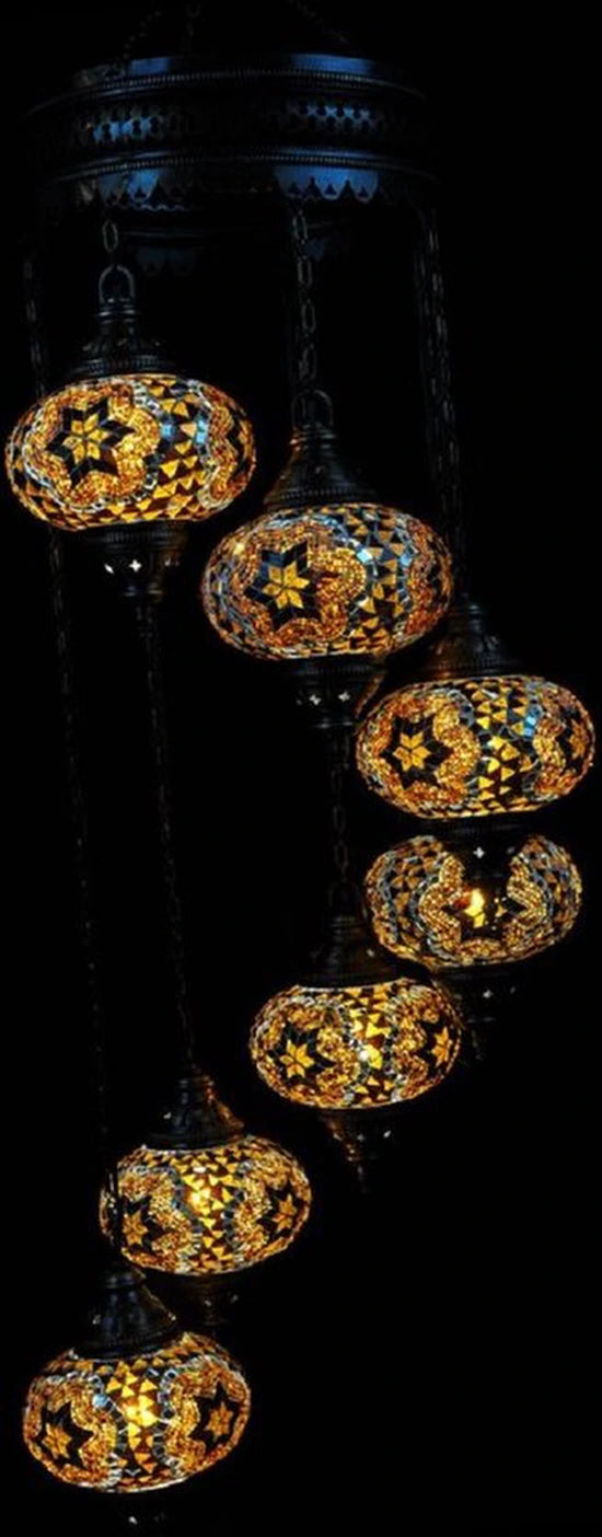 Hanglamp Merkloos - Turkse - Mozaïek - Bruin - 7 Bollen