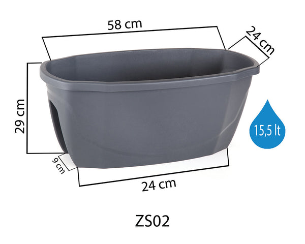 Plantenbak De Max - Taupe - 58x30x24m - 15.5L