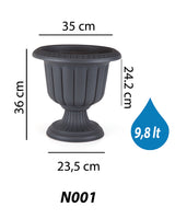 Bloempot De Max - Taupe - 35x25cm - 9.8L