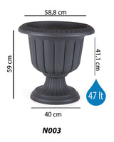 Bloempot De Max - Taupe - 60cm - 47L