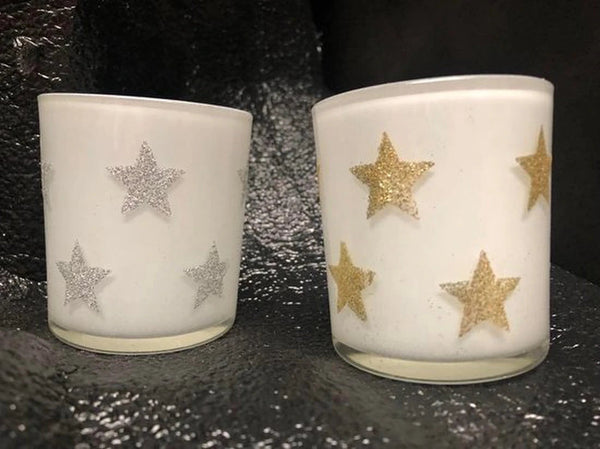 Waxinelichtjeshouder Christmas House - Set van 2 Stuks - Glas - Wit