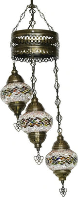 Hanglamp Halay - Oosterse - Mozaiek - Blauw - 70cm