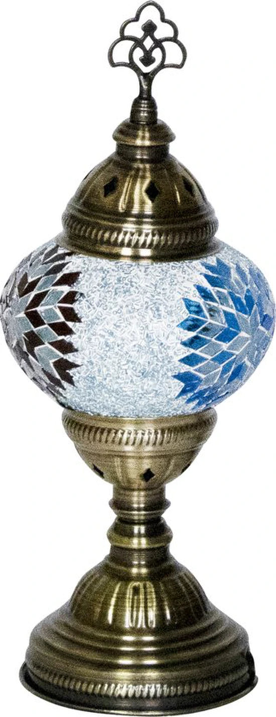 Tafellamp Halay - Oosterse - Mozaiek - Lichtblauw - 30cm
