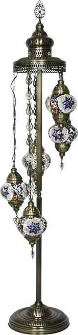 Staande Lamp Halay - Oosterse - Mozaiek - 5 Bollen - 140cm