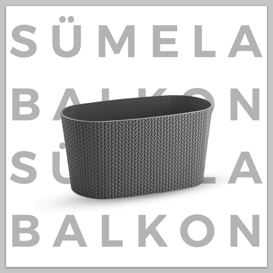 1+1 Ovale Bloempot De Max - Set van 2 Stuks - Antraciet - 30cm