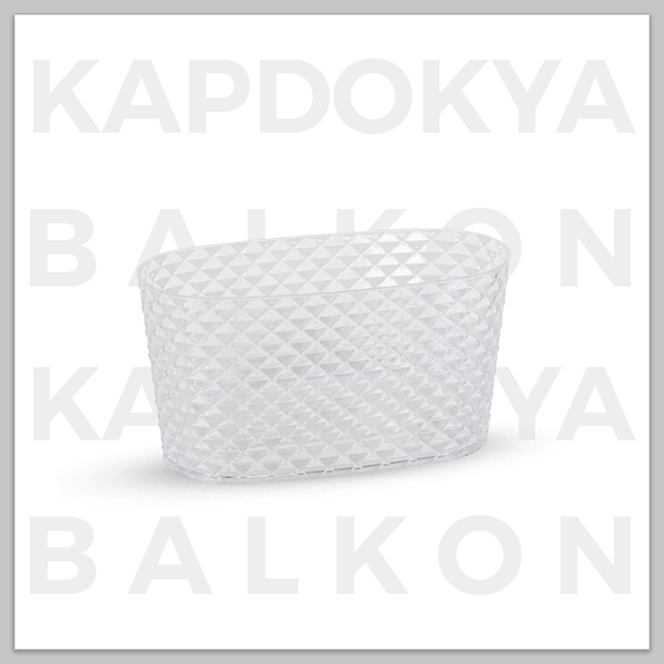 Transparante ovale Bloempot Serinova - Set van 2 Stuks - 30x17cm